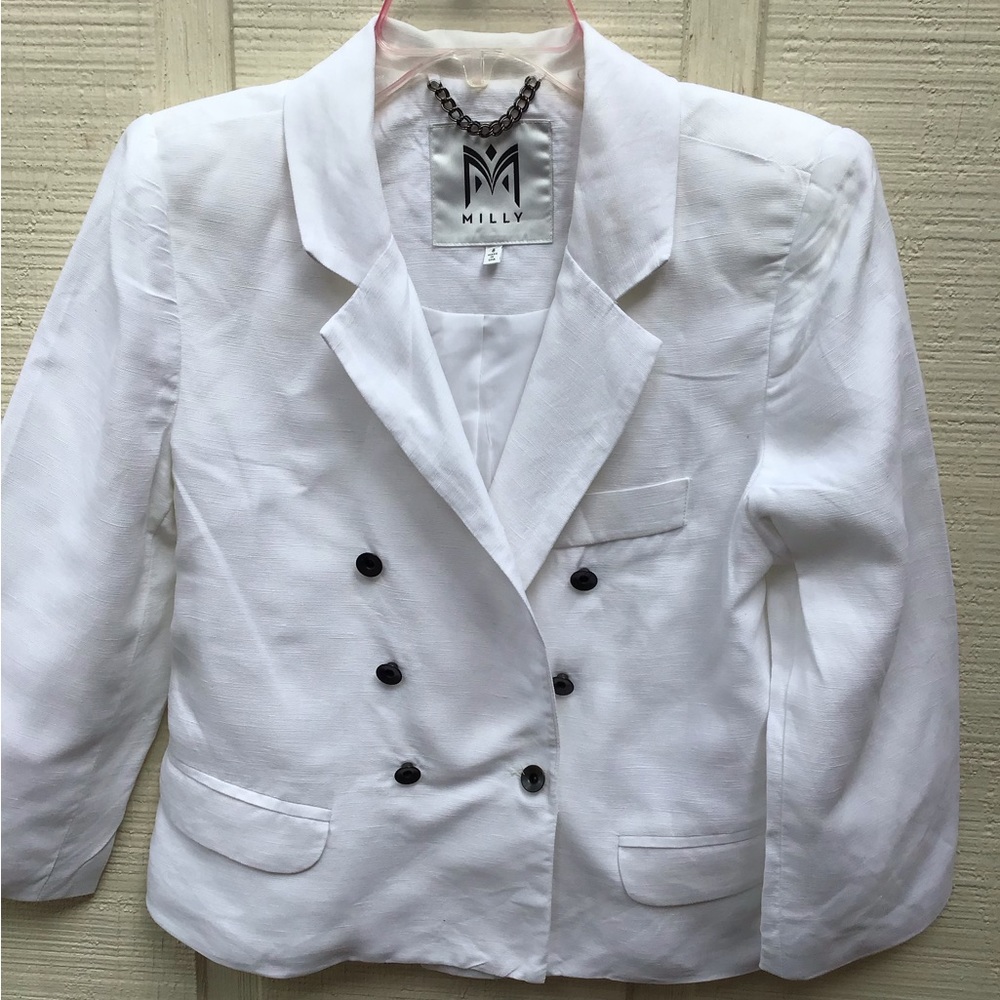 Milly white linen jacket size 8